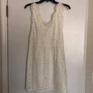Joie white lace mini dress
